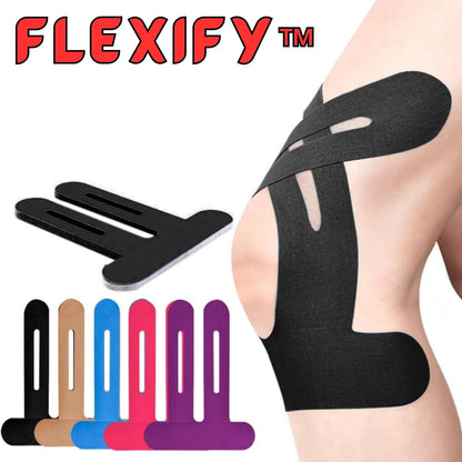 Knee Support Tape | Pre-Cut Kinesiology Design | Strong Elastic Support | Flexify