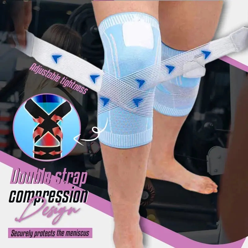 Adjustable Knee Brace with Compression Straps for Sports & Daily Use