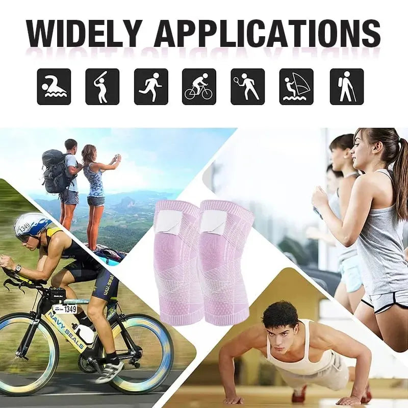 Adjustable Knee Brace with Compression Straps for Sports & Daily Use