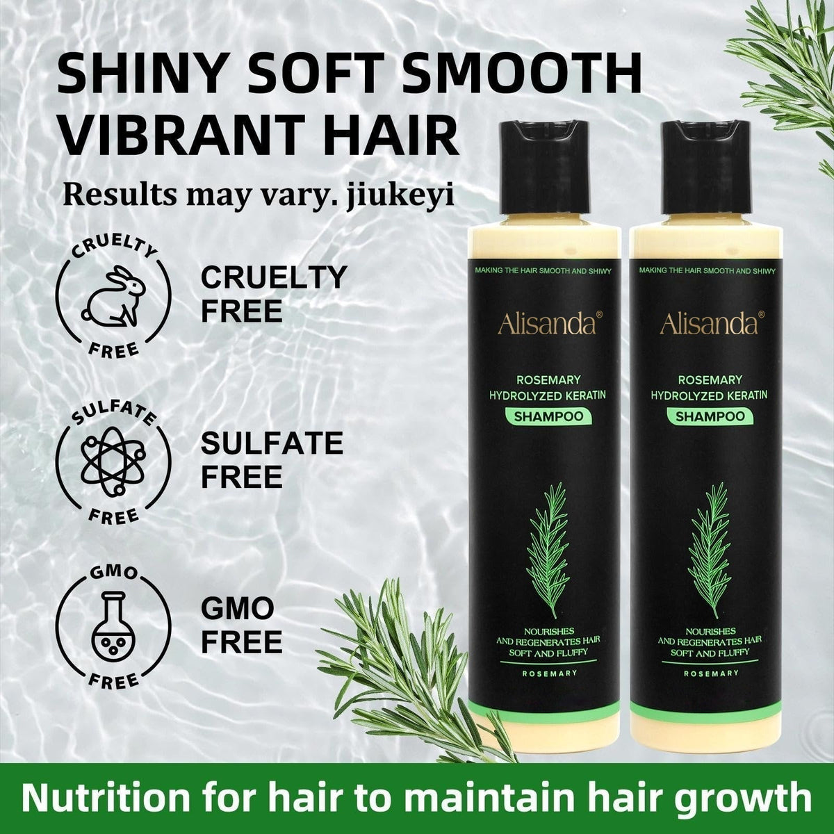 Organic Rosemary Shampoo with Keratin for Thicker Fuller Hair