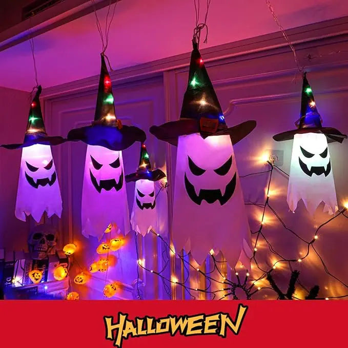 GhostLantern™ – String Lights with Ghost Hats, 5-Piece Set for Spooky Atmosphere [50% Off]