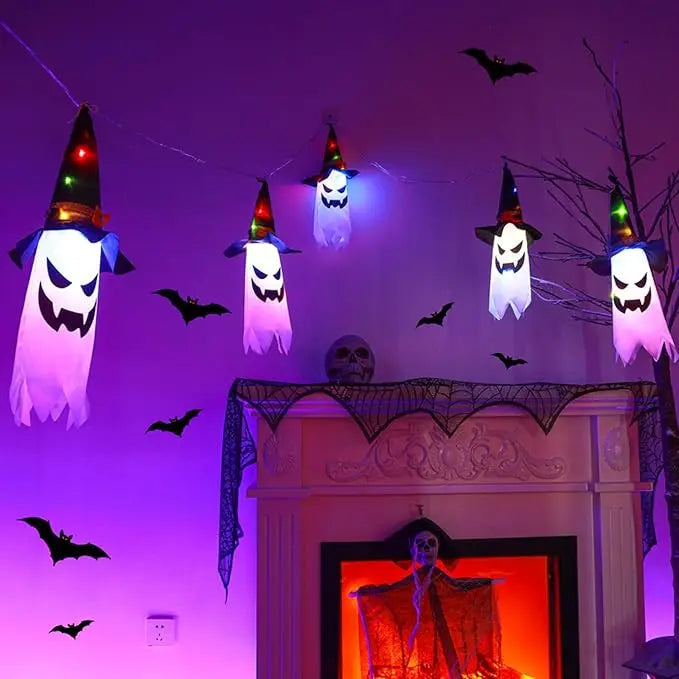 GhostLantern™ – String Lights with Ghost Hats, 5-Piece Set for Spooky Atmosphere [50% Off]