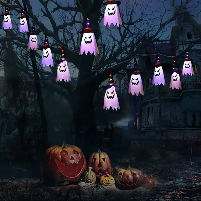 GhostLantern™ – String Lights with Ghost Hats, 5-Piece Set for Spooky Atmosphere [50% Off]