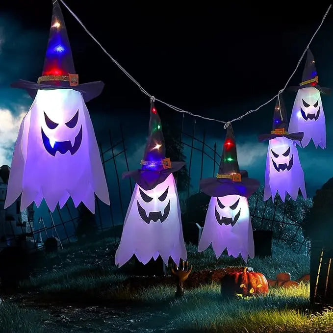 GhostLantern™ – String Lights with Ghost Hats, 5-Piece Set for Spooky Atmosphere [50% Off]