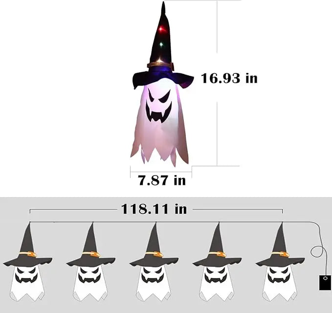 GhostLantern™ – String Lights with Ghost Hats, 5-Piece Set for Spooky Atmosphere [50% Off]