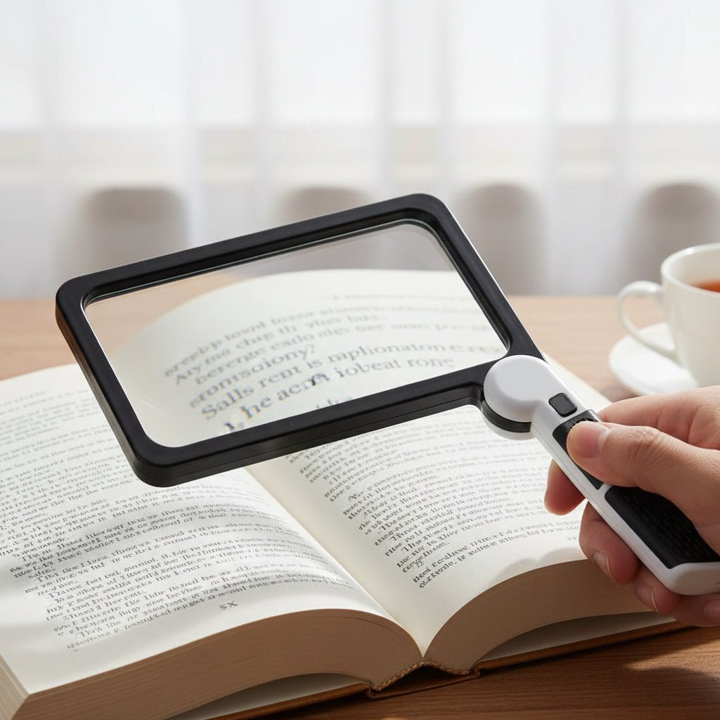 LED Magnifying Glass with Light | 5x Optical Handheld Magnifier | Clarivis