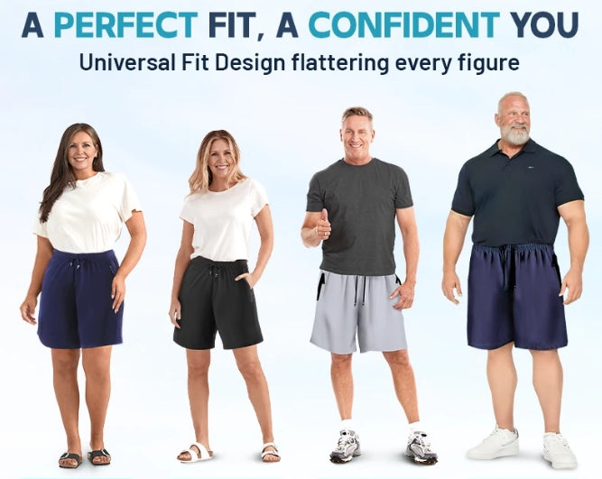 Unisex Ice Silk Stretch Shorts – Cooling Breathable Summer Shorts