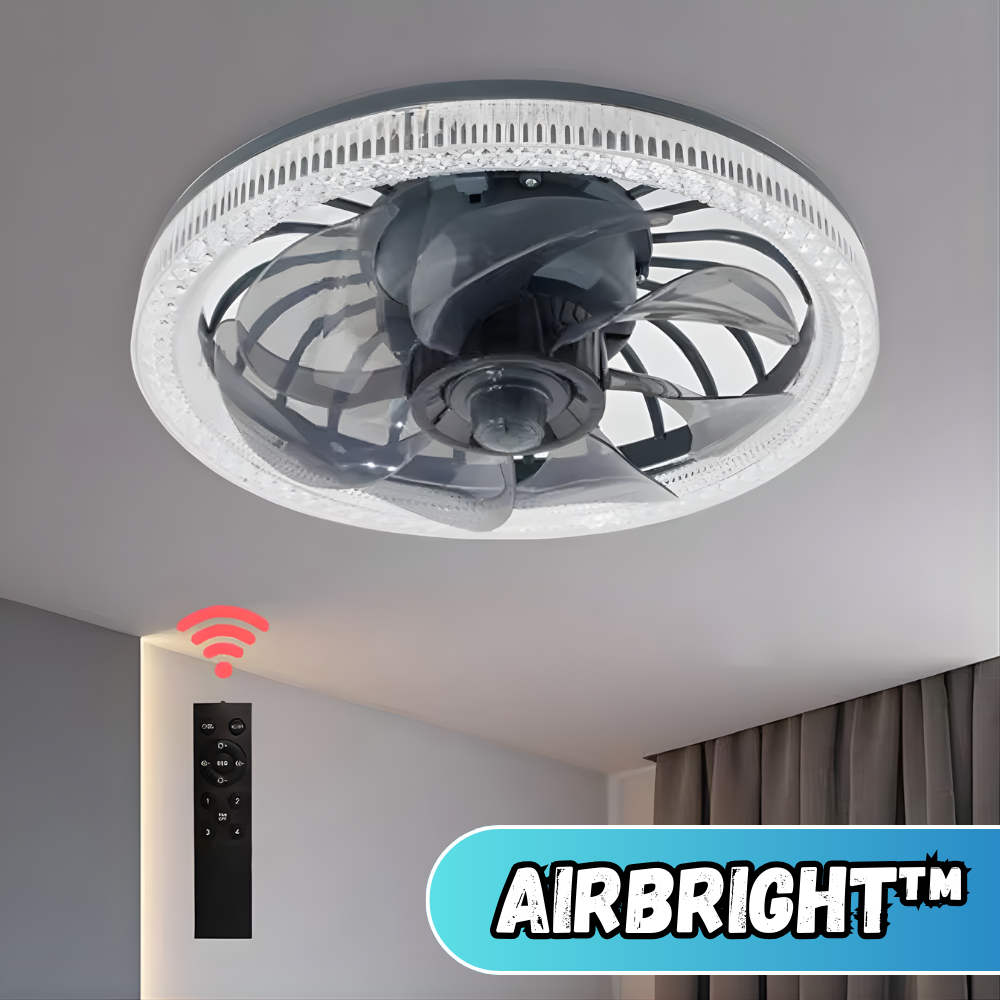 Modern Ceiling Fan with Integrated LED Light and Remote Control