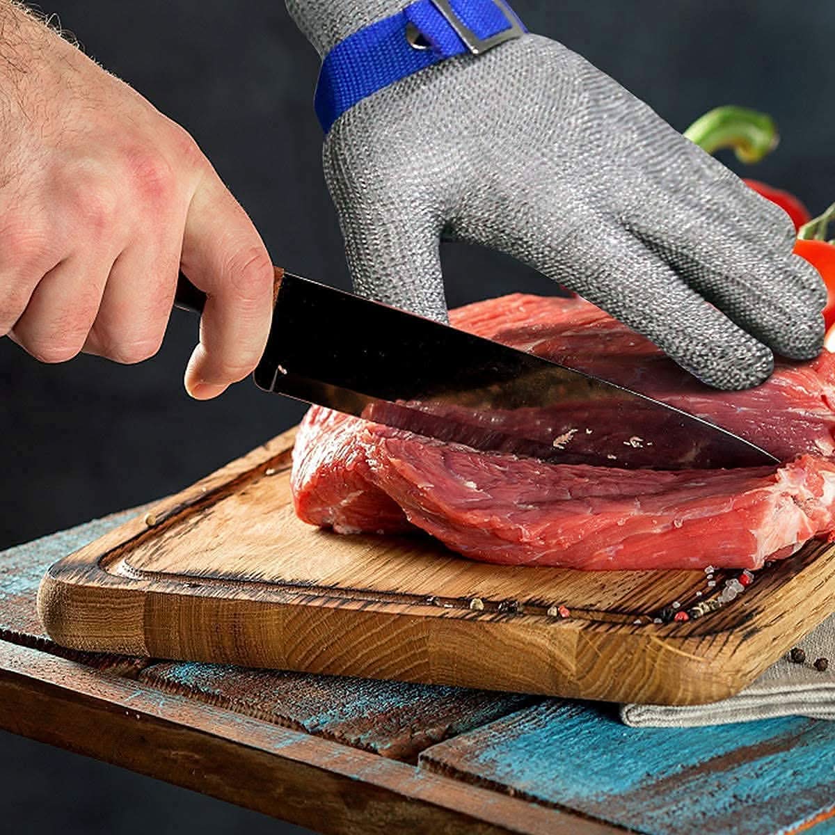 Cut Resistant Stainless Steel Mesh Glove ANSI A9 for Kitchen Safety