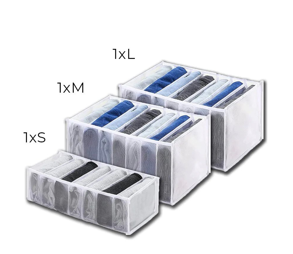Foldable Drawer Organiser Set – Modular Compartment Dividers for Clothes