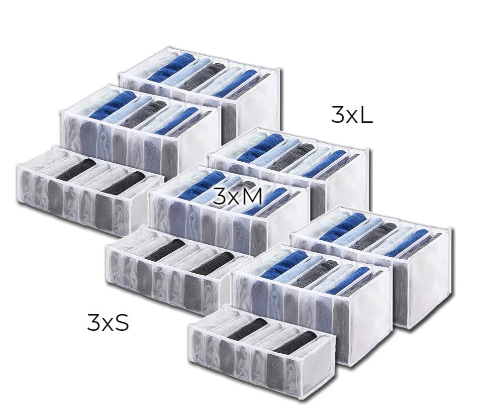 Foldable Drawer Organiser Set – Modular Compartment Dividers for Clothes