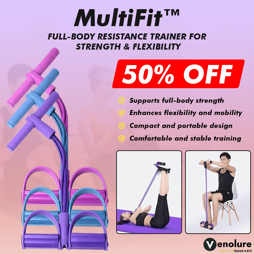 Full-Body Resistance Band Trainer with Pedals for Strength & Flexibility