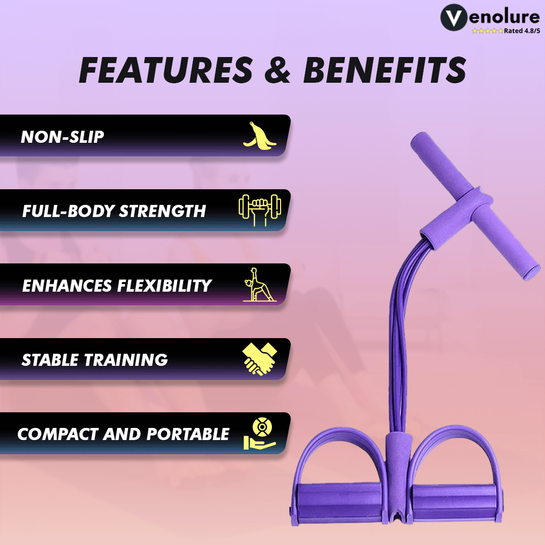 Full-Body Resistance Band Trainer with Pedals for Strength & Flexibility