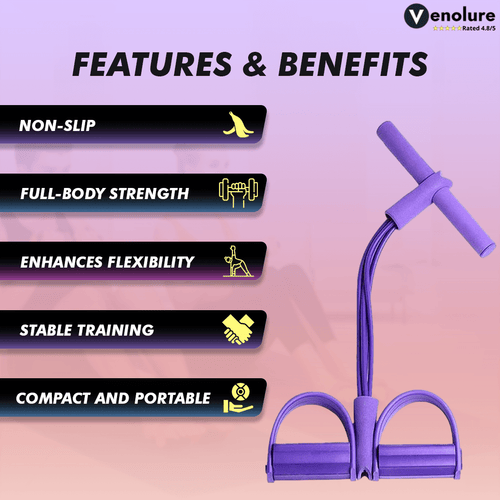 Full-Body Resistance Band Trainer with Pedals for Strength & Flexibility