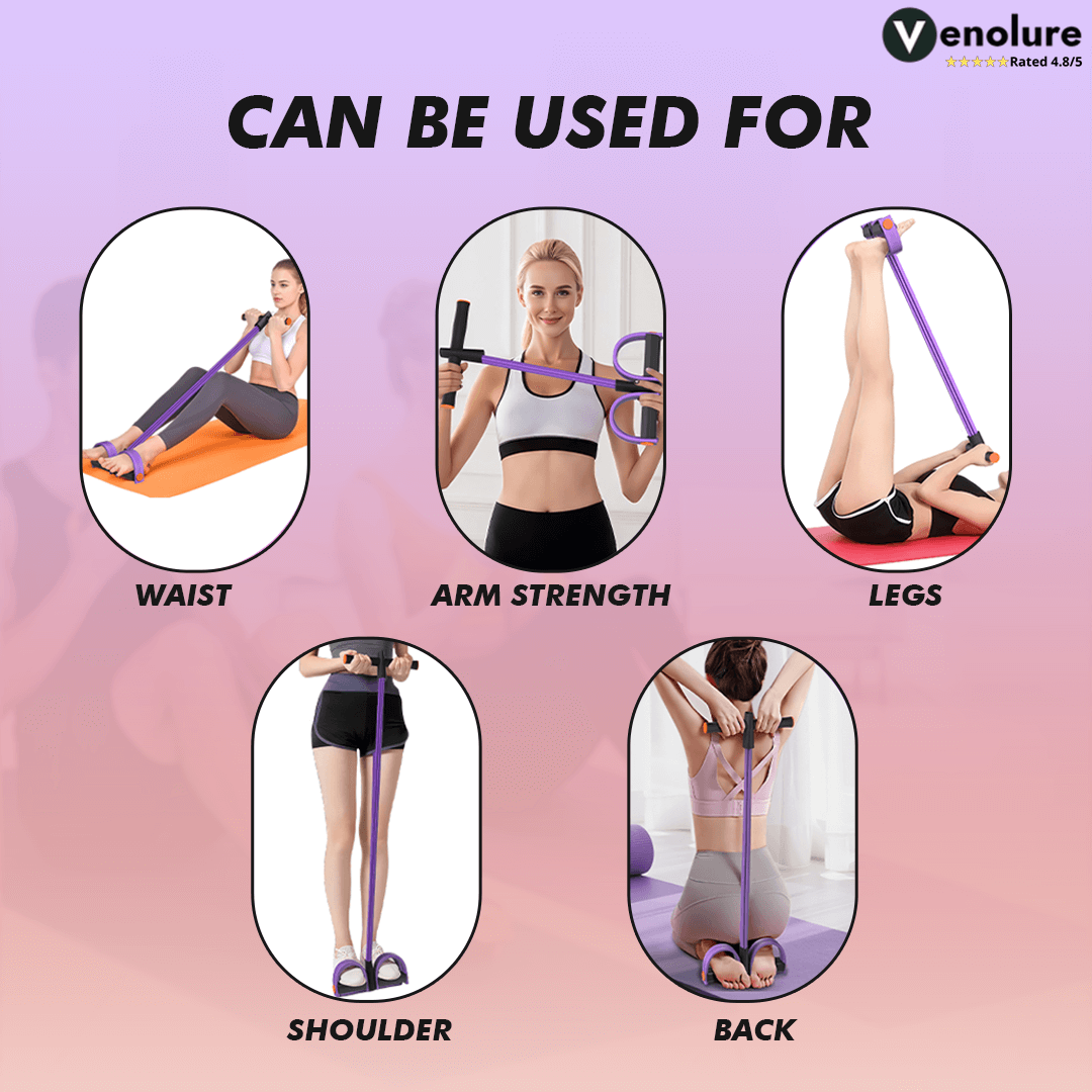 Full-Body Resistance Band Trainer with Pedals for Strength & Flexibility