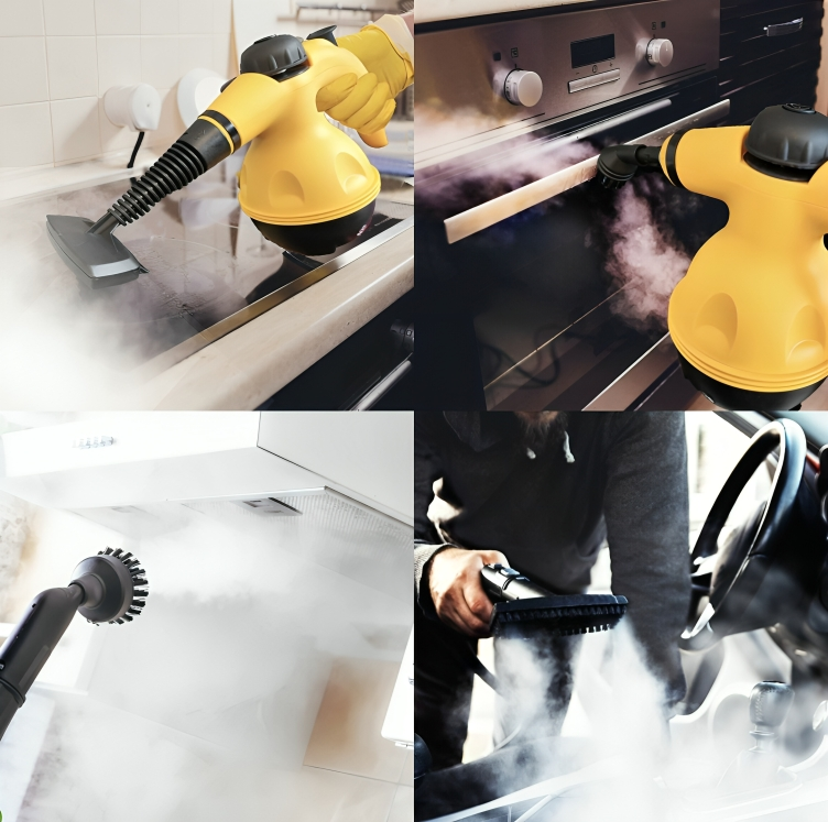 Handheld Steam Cleaner 1000W with 8 Attachments for Home