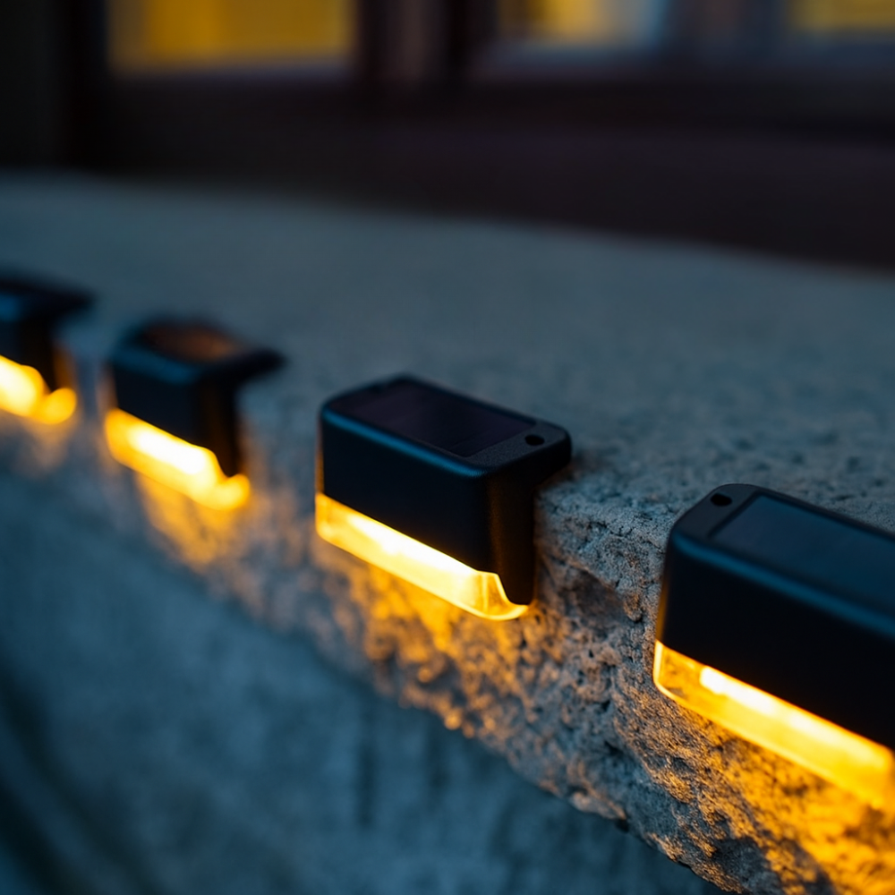 Wireless Solar Outdoor Lights with Dusk Sensor – Self-Adhesive (4-Pack)