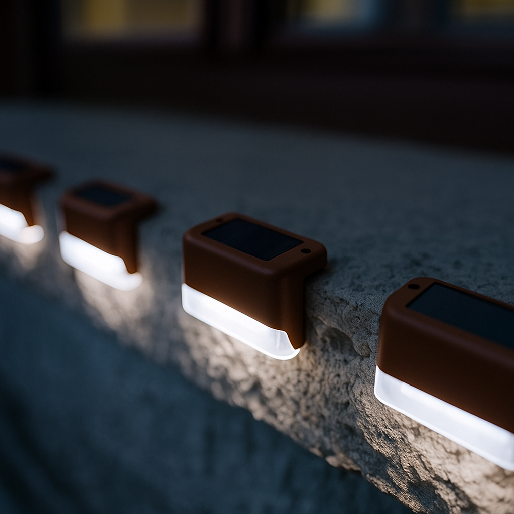 Wireless Solar Outdoor Lights with Dusk Sensor – Self-Adhesive (4-Pack)