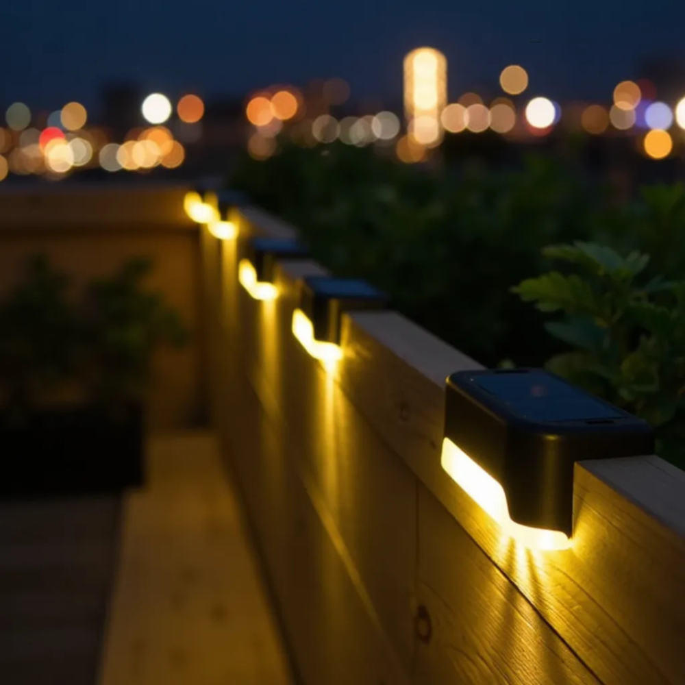 Wireless Solar Outdoor Lights with Dusk Sensor – Self-Adhesive (4-Pack)