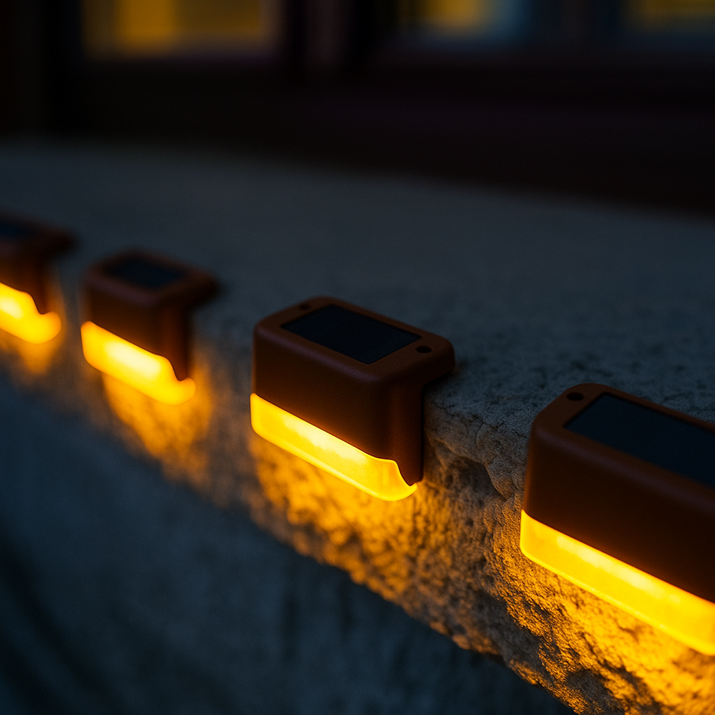 Wireless Solar Outdoor Lights with Dusk Sensor – Self-Adhesive (4-Pack)