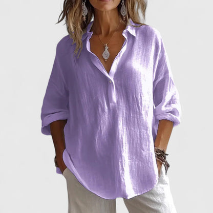 Relaxed Open Collar Blouse