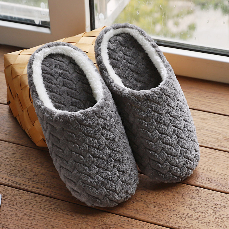 Knitted Plush Slippers Soft Warm Slippers Women Winter