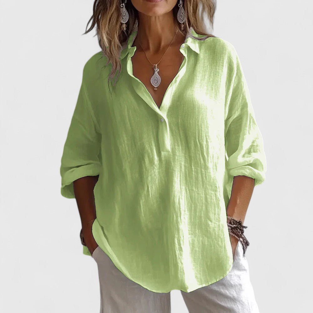 Relaxed Open Collar Blouse