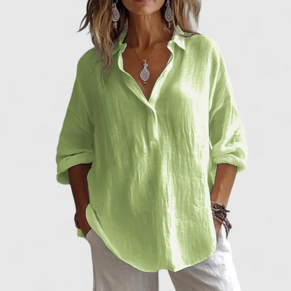 Relaxed Open Collar Blouse