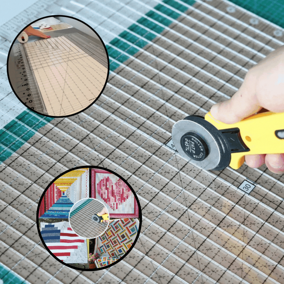 Fabric Cutting Guide Ruler with Non-Slip Grip for Quilting & Sewing