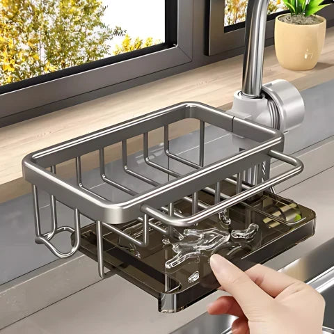 Sink Drain Shelf – No Drilling Required, Made of Aluminum