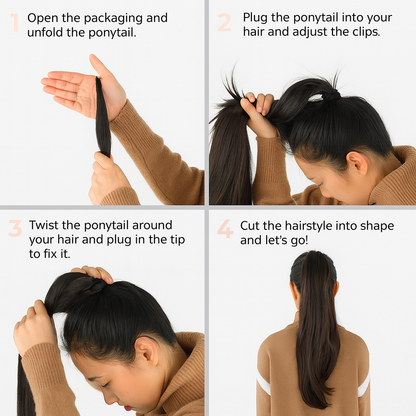 Ponytail Extension | Natural Look & Feel | Instant Length & Volume | Lisa