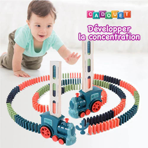 Automatic Domino Laying Train Toy with Music for Kids 3+