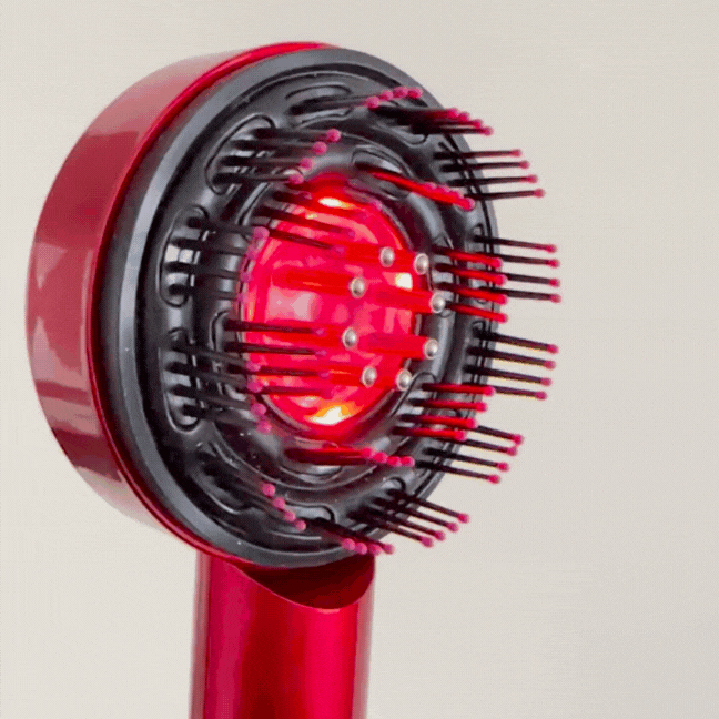Red Light Hair Growth Brush | Scalp Stimulation | LED Therapy | Thicker Hair Look | LuxoraBoost
