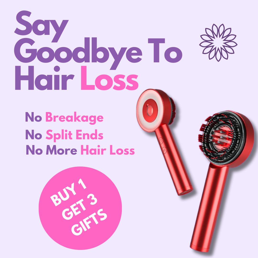 Red Light Hair Growth Brush | Scalp Stimulation | LED Therapy | Thicker Hair Look | LuxoraBoost
