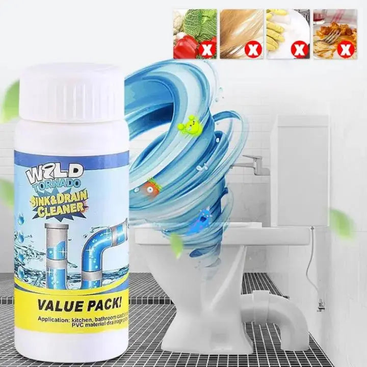 Drain Cleaner Powder for Sinks, Showers & Toilets – 110g