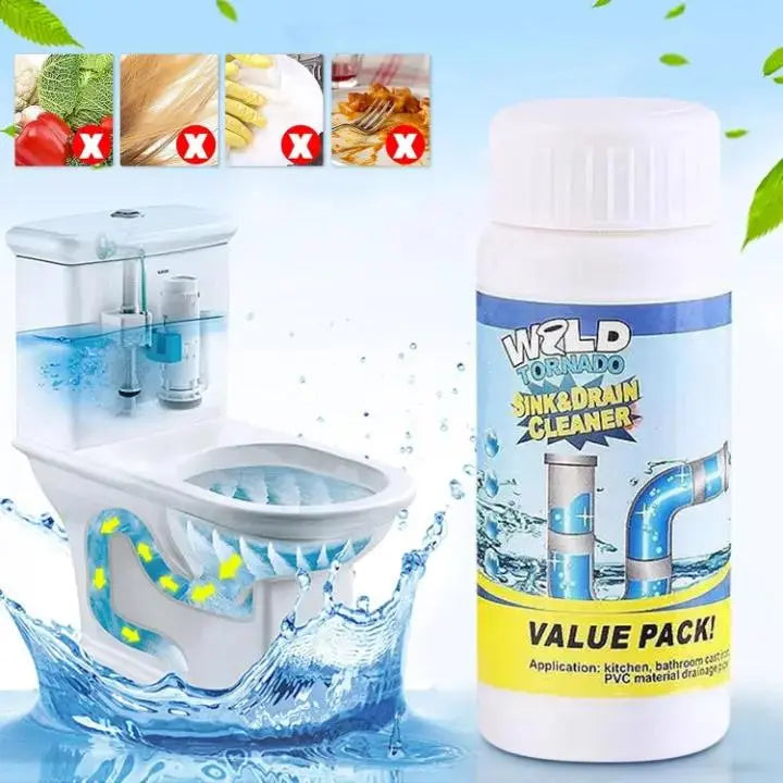 Drain Cleaner Powder for Sinks, Showers & Toilets – Fast Unclogging