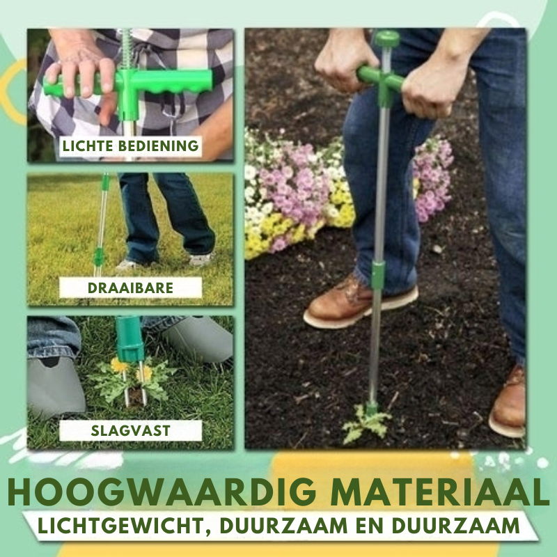 Standing Weed Root Puller Tool with 3-Prong Design for Effortless Garden Work
