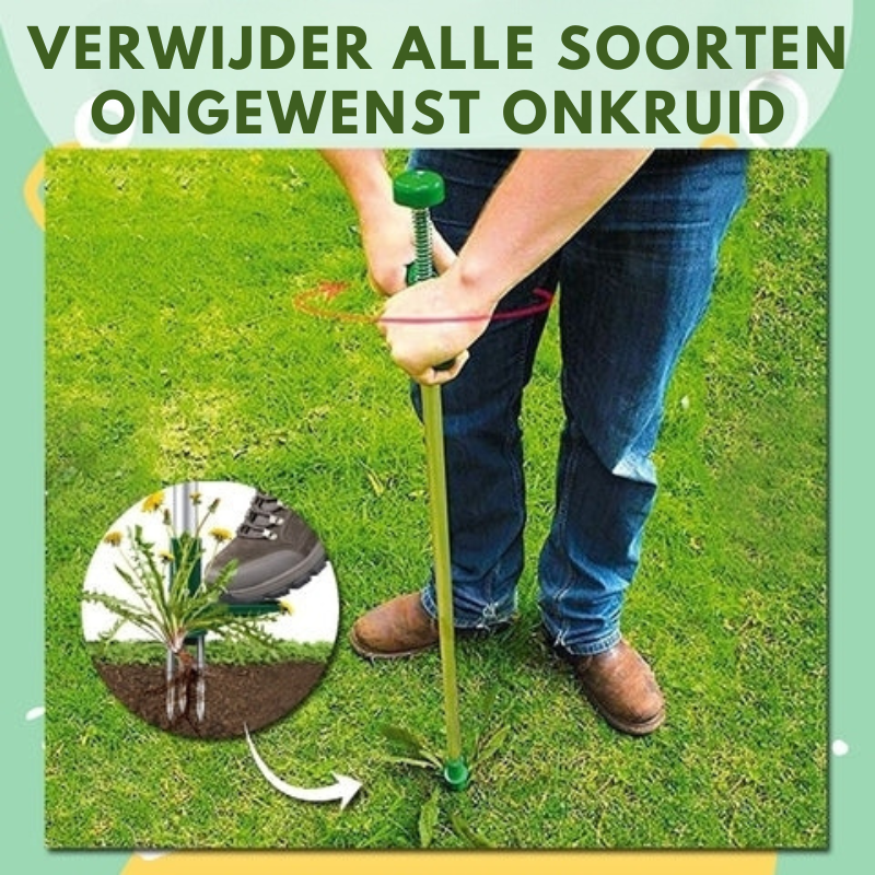Standing Weed Root Puller Tool with 3-Prong Design for Effortless Garden Work