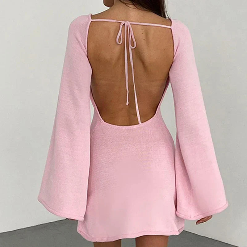 Soft Knit Long Sleeve Mini Dress
