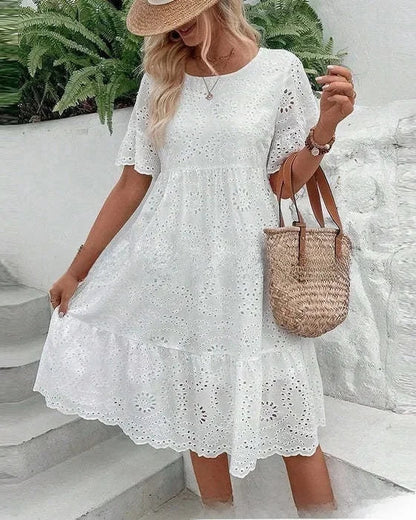 Amelie | Women’s Eyelet Midi Dress