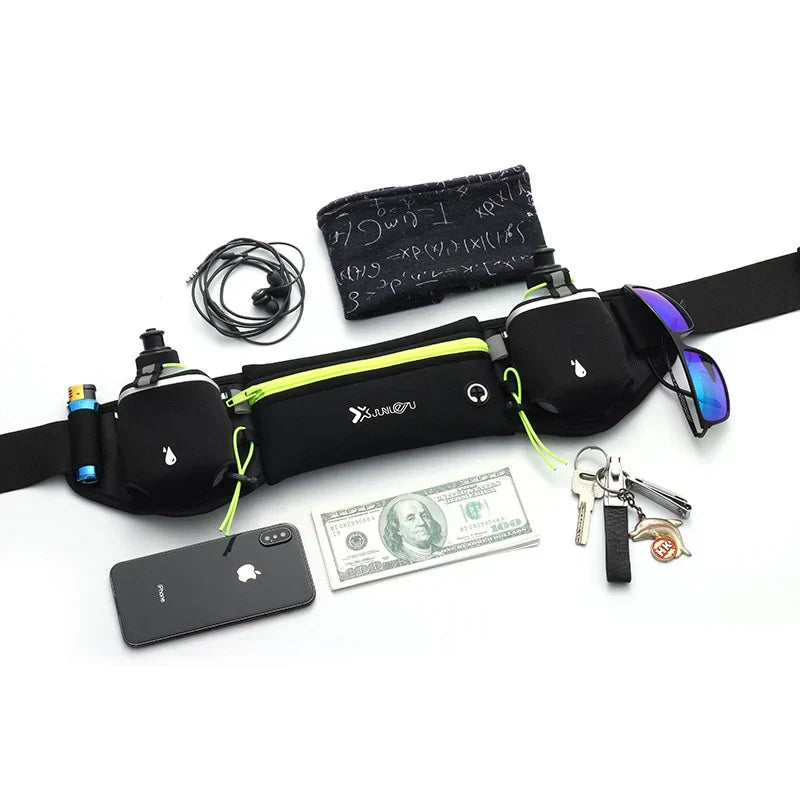 HydroRun™ – Running Belt with 2 Bottles and Practical Extra Storage [50% Off]