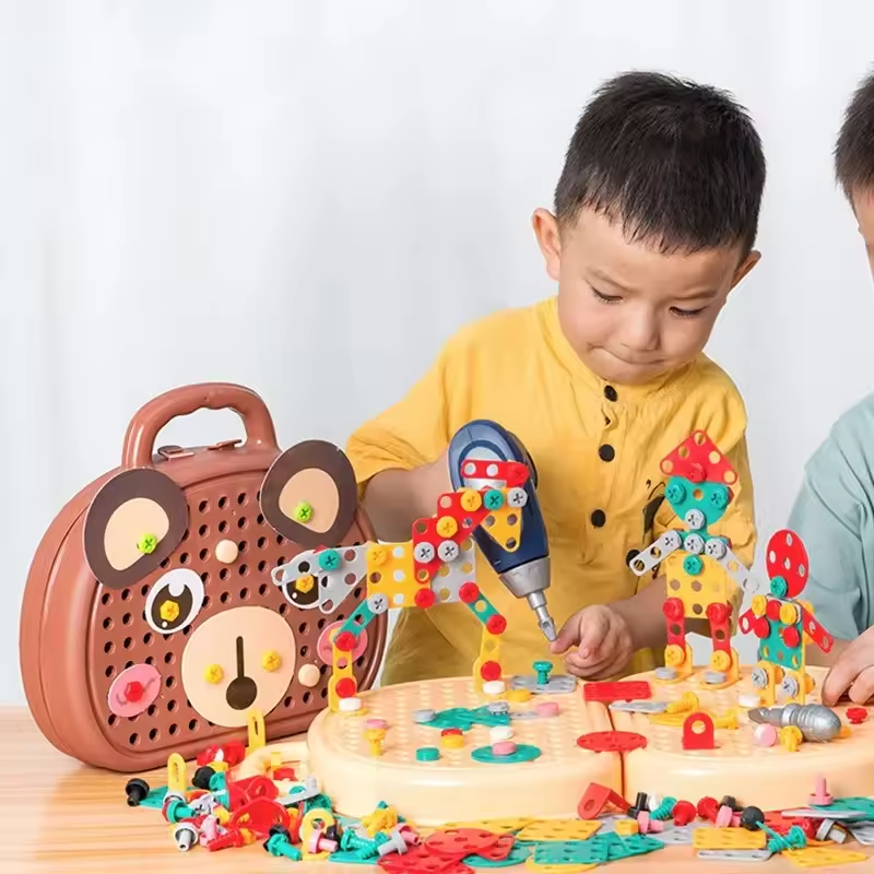 Kids Construction Toy with Electric Drill – 204 Pieces Creative Building Set