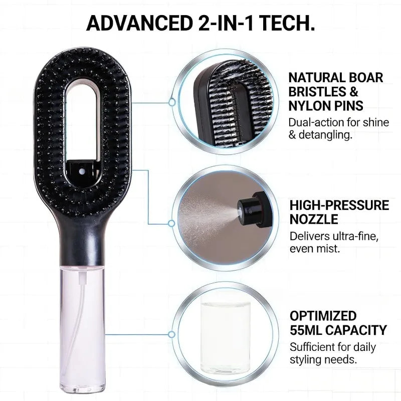AquaBrush – Styling Brush with Fine Water Mist Function for Silky Smooth Hair [50% OFF]