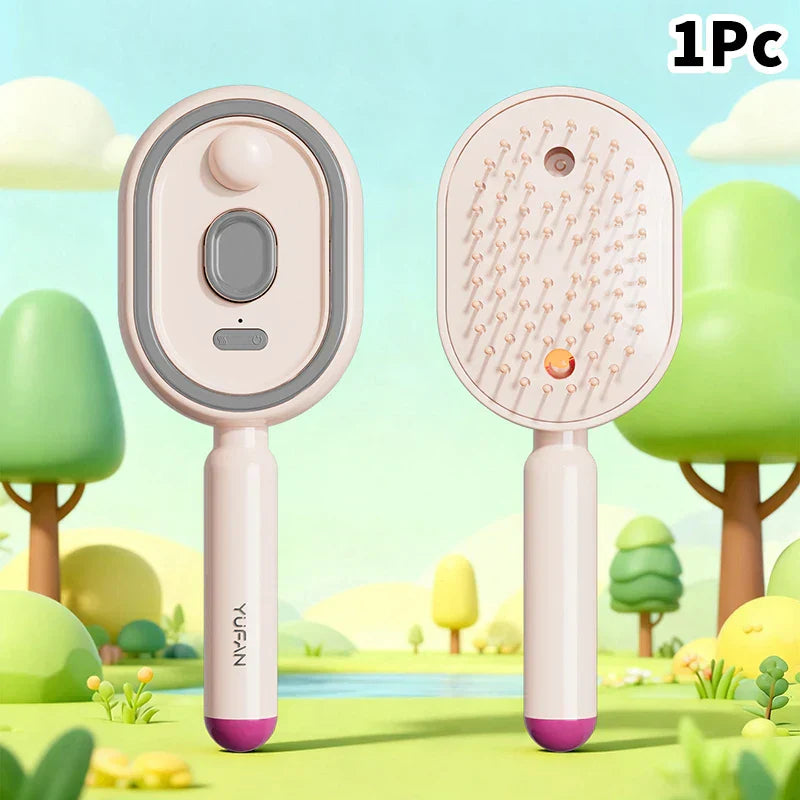Cordless Spray Hair Brush with Mist Function for Detangling and Styling