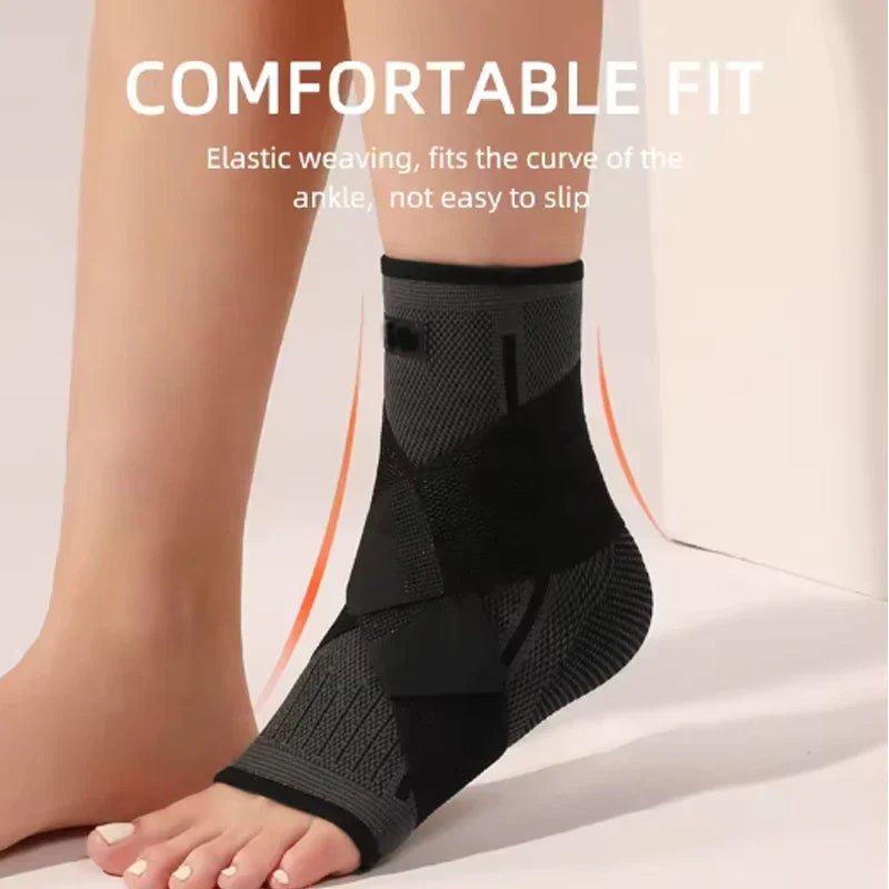 Adjustable Ankle Support Brace with Compression Strap for Sports & Everyday Use