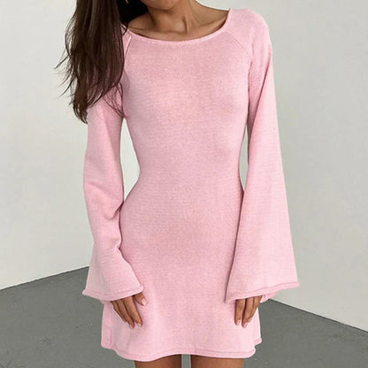 Soft Knit Long Sleeve Mini Dress