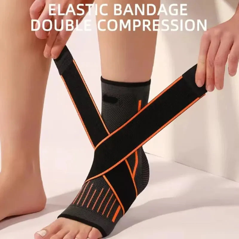 Adjustable Ankle Support Brace with Compression Strap for Sports & Everyday Use