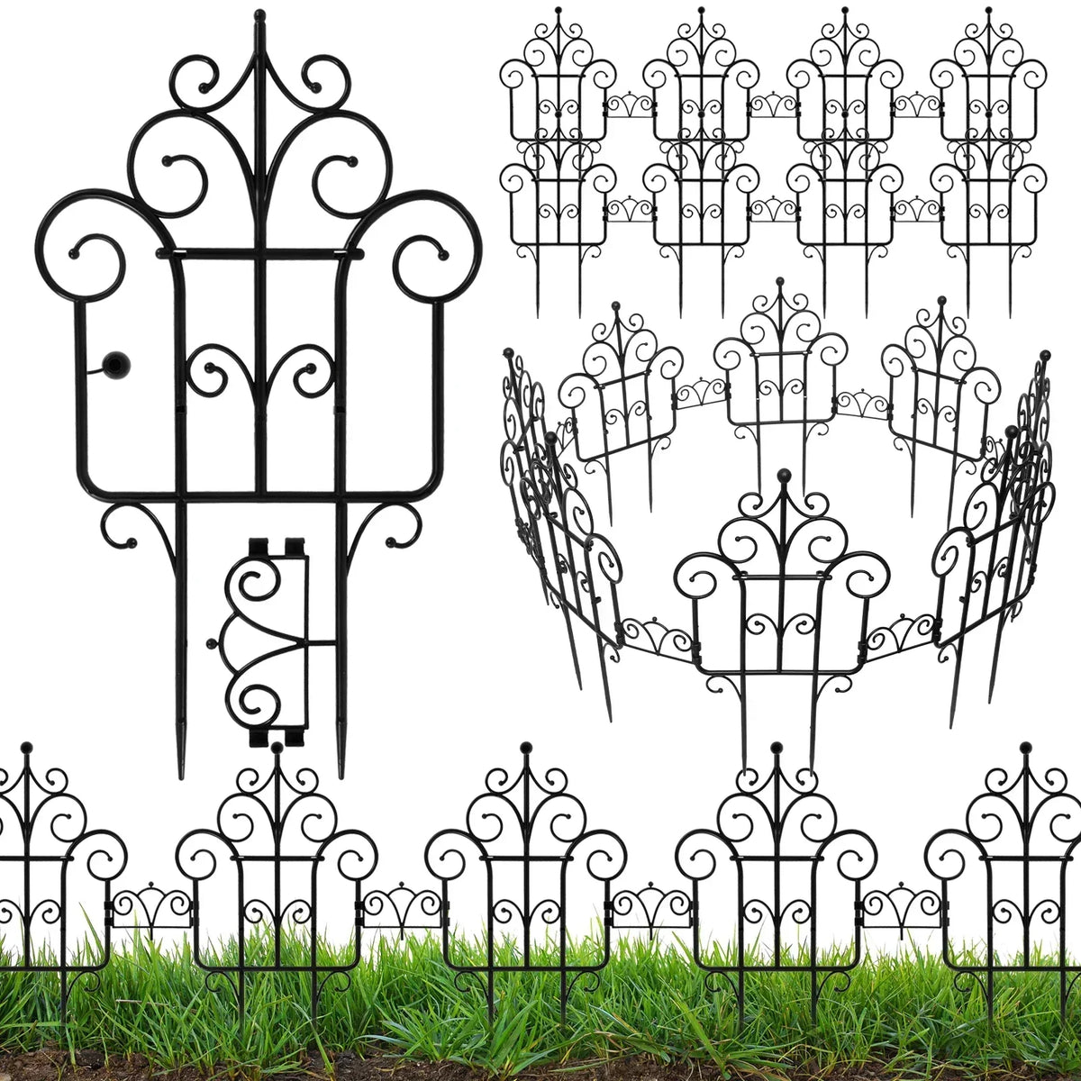 Flexible Garden Border Edging Set – 10-Piece Plastic Lawn & Bed Fence