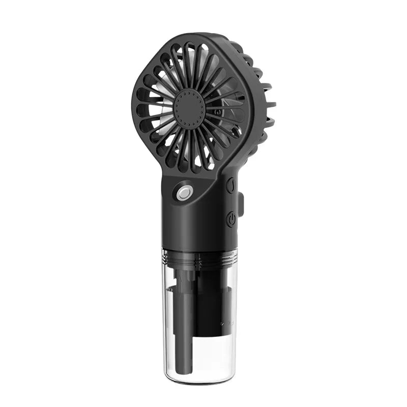 Portable Mini Fan with Water Mist Spray – USB Rechargeable