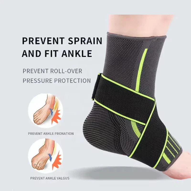 Adjustable Ankle Support Brace with Compression Strap for Sports & Everyday Use